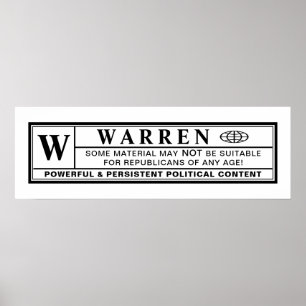 Waarschuwingslabel Warren Poster
