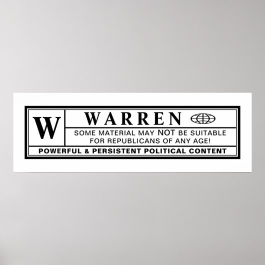 Waarschuwingslabel Warren Poster (Voorkant)