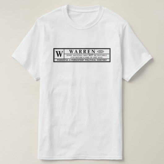 Waarschuwingslabel Warren T-shirt (Design voorkant)