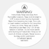 Waarschuwingslabels voor kaarsen ronde sticker (Voorkant)