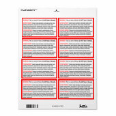 Waarschuwingslabels voor uw bijbel etiket (Full Sheet)