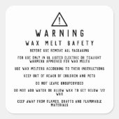 Waarschuwingslabels voor wassmeltveiligheid vierkante sticker (Voorkant)