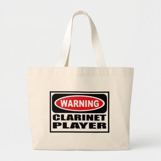 Waarschuwingslampje CLARINET PLAYER Grote Tote Bag (Voorkant)