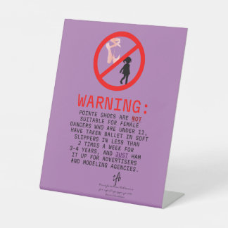 Waarschuwingslavender voor Puntenschoenen Reclamebord Met Voetstuk