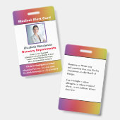 Waarschuwingsmelding voor allergie invaliditeit Co Badge (Voor- en achterkant)