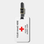 Waarschuwingsnummer voor allergie/ICE-Label Bagagelabel (Voorkant verticaal)