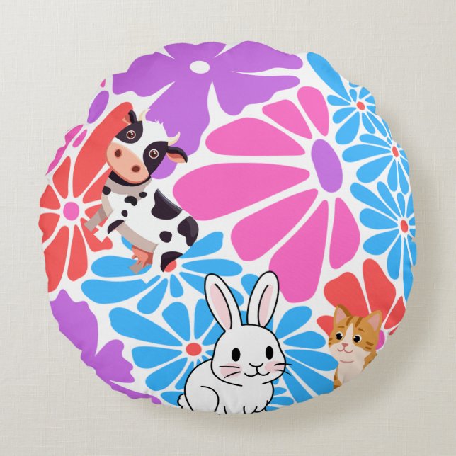 Waarschuwingsontwerp Rond Kussen (Voorkant)