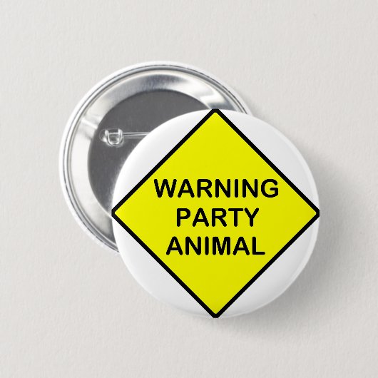 waarschuwingspartij ronde button 5,7 cm (Voorkant /achterkant)