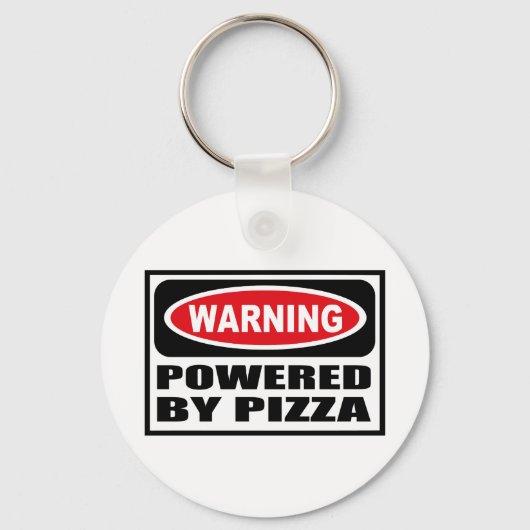 WaarschuwingsPOWERK VAN PIZZA-Sleutelhanger Sleutelhanger (Voorkant)