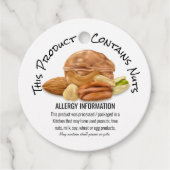 Waarschuwingsproduct pinda nout allergie bedankjes labels (Voorkant)