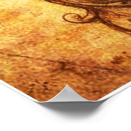 WAARSCHUWINGSPROFIEL IN DRAGON HELMET Sepia Tekeni Poster (Hoek)