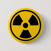 Waarschuwingsradioactiviteit Ronde Button 5,7 Cm (Voorkant)