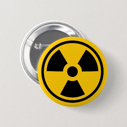 Waarschuwingsradioactiviteit Ronde Button 5,7 Cm (Voorkant /achterkant)