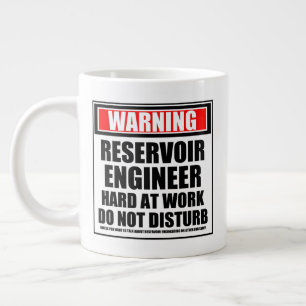 Waarschuwingsreservoir, technicus, hard op het wer grote koffiekop
