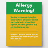 Waarschuwingsscherm voor allergie fotoplaat (Voorkant)