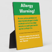 Waarschuwingsscherm voor allergie fotoplaat (Zijkant)