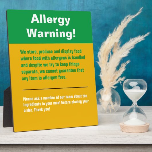Waarschuwingsscherm voor allergie fotoplaat (Zijkant)