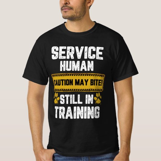 WAARSCHUWINGSSIGNAAL SERVICE MENSELIJKE VOORZICHTI T-SHIRT (Voorkant)