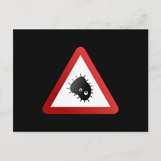 Waarschuwingssignaal voor bacteriën briefkaart (Voorkant)