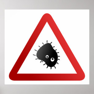 Waarschuwingssignaal voor bacteriën poster