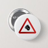 Waarschuwingssignaal voor bacteriën ronde button 5,7 cm (Voorkant /achterkant)