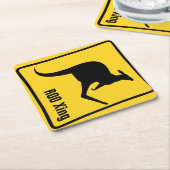 Waarschuwingssignaal voor kangoeroe kartonnen onderzetters (Schuin)