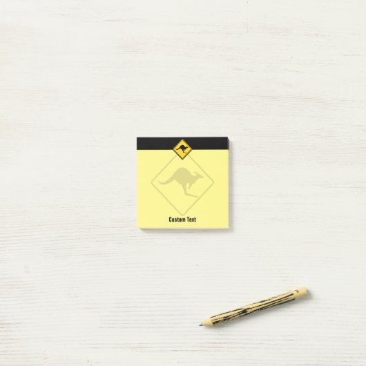 Waarschuwingssignaal voor kangoeroe post-it® notes (Op bureau)
