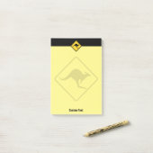 Waarschuwingssignaal voor kangoeroe post-it® notes (Op bureau)