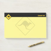 Waarschuwingssignaal voor kangoeroe post-it® notes (Op bureau)