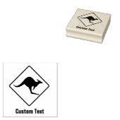 Waarschuwingssignaal voor kangoeroe rubberstempel (Gestempeld)