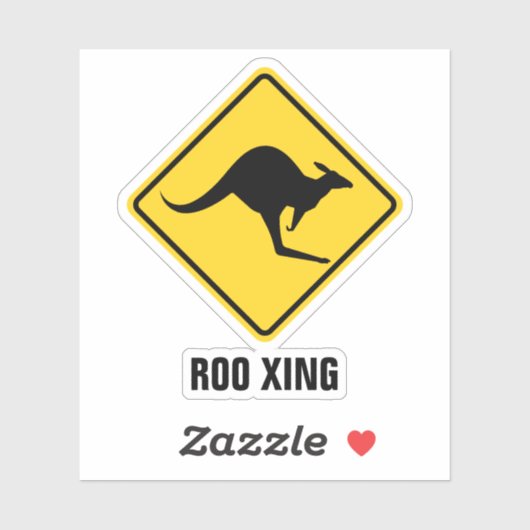 Waarschuwingssignaal voor kangoeroe sticker (Vel)