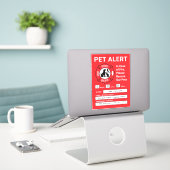 Waarschuwingssignaal voor pet sticker (Laptop op bureau)
