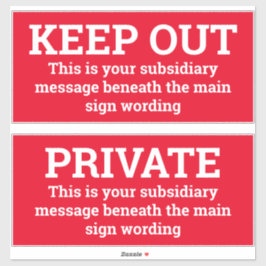 Waarschuwingssignalen - twee tekens als stickers