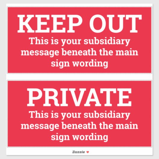 Waarschuwingssignalen - twee tekens als stickers (Vel)