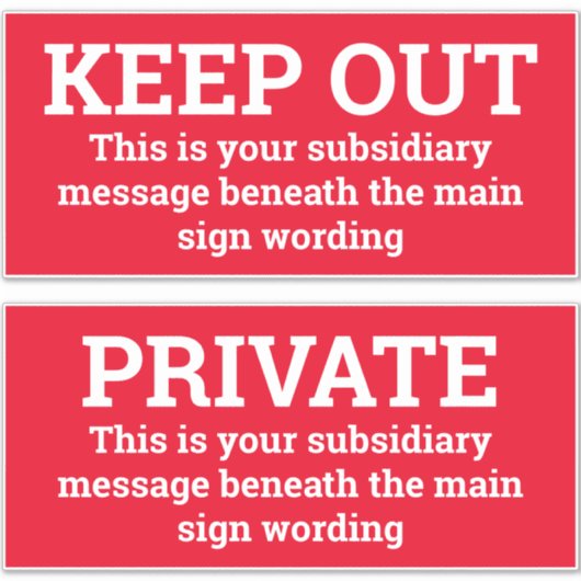 Waarschuwingssignalen - twee tekens als stickers (Voorkant)