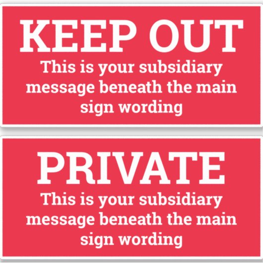 Waarschuwingssignalen - twee tekens als stickers (Voorkant)