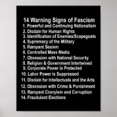 Waarschuwingssignalen van fascisme en anti-Trump v Poster (Voorkant)