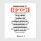 Waarschuwingssignalen van fascisme sticker (Vel)
