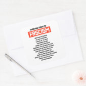 Waarschuwingssignalen van fascisme vierkante sticker (Envelop)