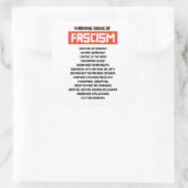 Waarschuwingssignalen van fascisme vierkante sticker (Tas)