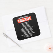 Waarschuwingssignalen van fascisme vierkante sticker (Envelop)