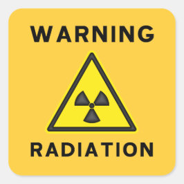 Waarschuwingssticker voor gele en zwarte straling vierkante sticker