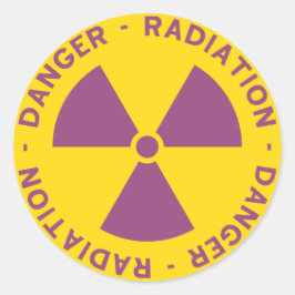 Waarschuwingssticker voor straling ronde sticker
