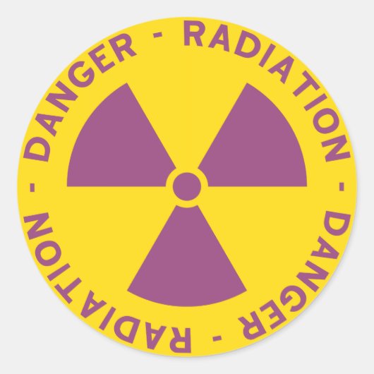 Waarschuwingssticker voor straling ronde sticker (Voorkant)