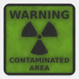 Waarschuwingssticker voor straling vierkante sticker