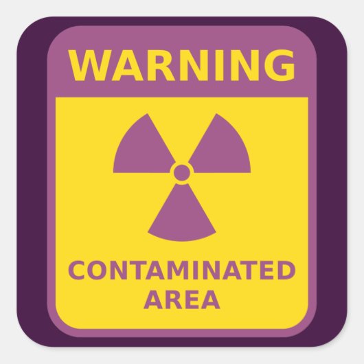 Waarschuwingssticker voor straling vierkante sticker (Voorkant)