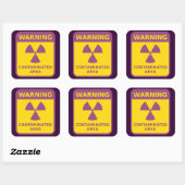 Waarschuwingssticker voor straling vierkante sticker (Vel)