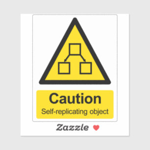 Waarschuwingssticker voor zelfherhalende objecten sticker