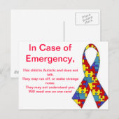 Waarschuwingsstickers voor noodgevallen briefkaart (Voorkant / Achterkant)