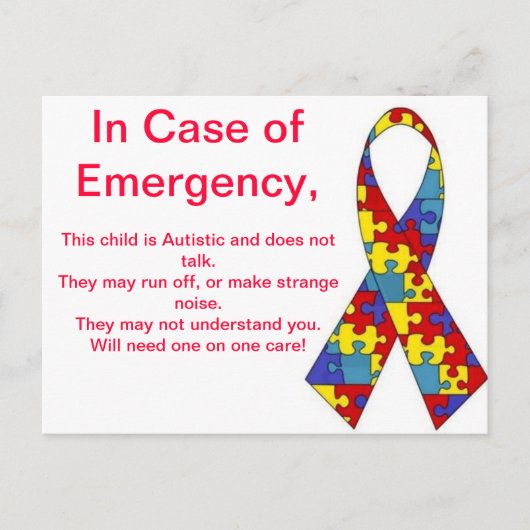 Waarschuwingsstickers voor noodgevallen briefkaart (Voorkant)